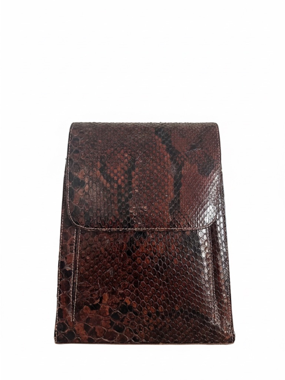 Vintage Genuine Brown Python Snakeskin Shoulder Bag – Exotic Leather Handbag
